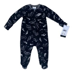 Nike Swoosh Baby PJ 6 Months Pj Jumpsuit One Piece Outfit Long Sleeve 6m New (Q)